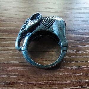 Lucky Brand Solid Silver Elephant Ring, size 8